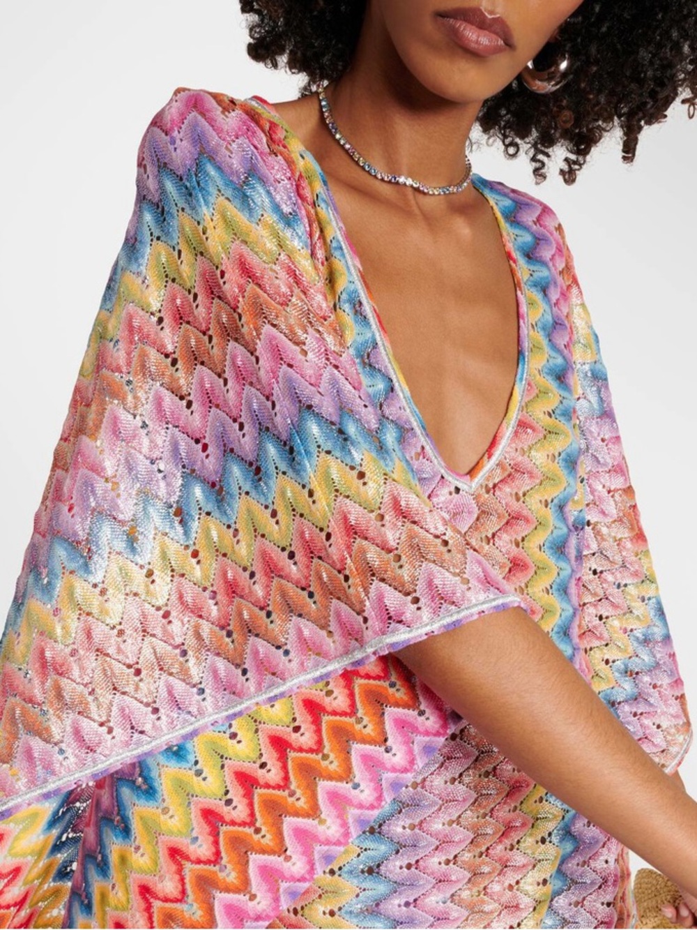 Missoni zig zag lame beach cover up kaftan dress - Picture 8 of 9
